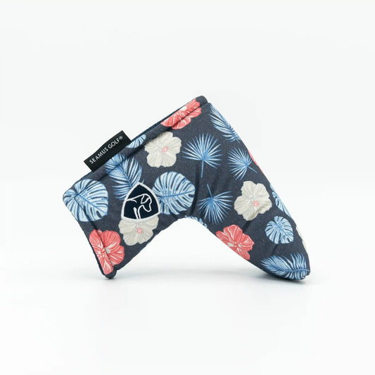 The Red, White & Hibiscus Blade Putter Cover